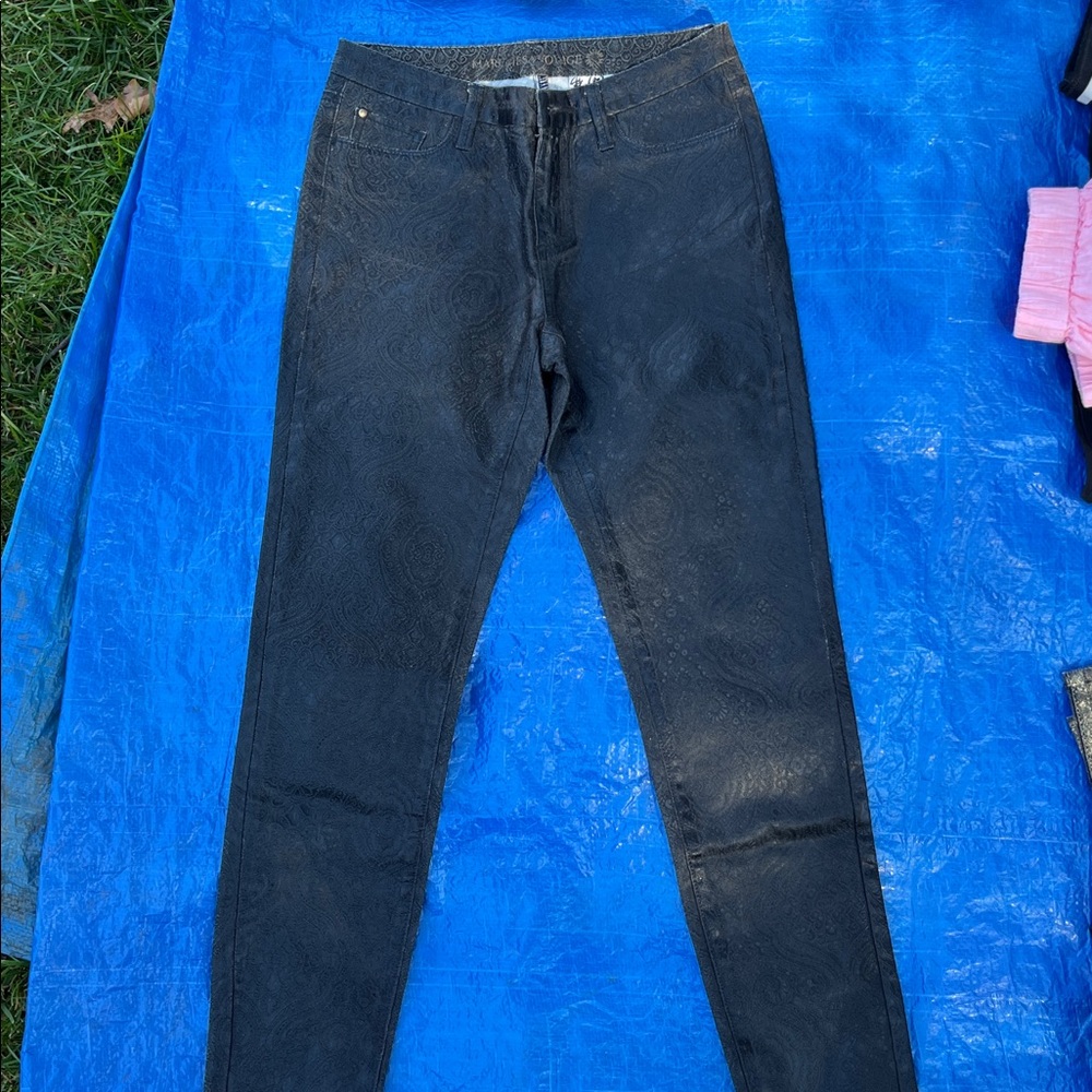 Women's Black Patterned Pants